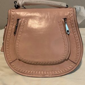 Rebecca Minkoff Vanity saddle leather crossbody bag 
(Lilac Rose)